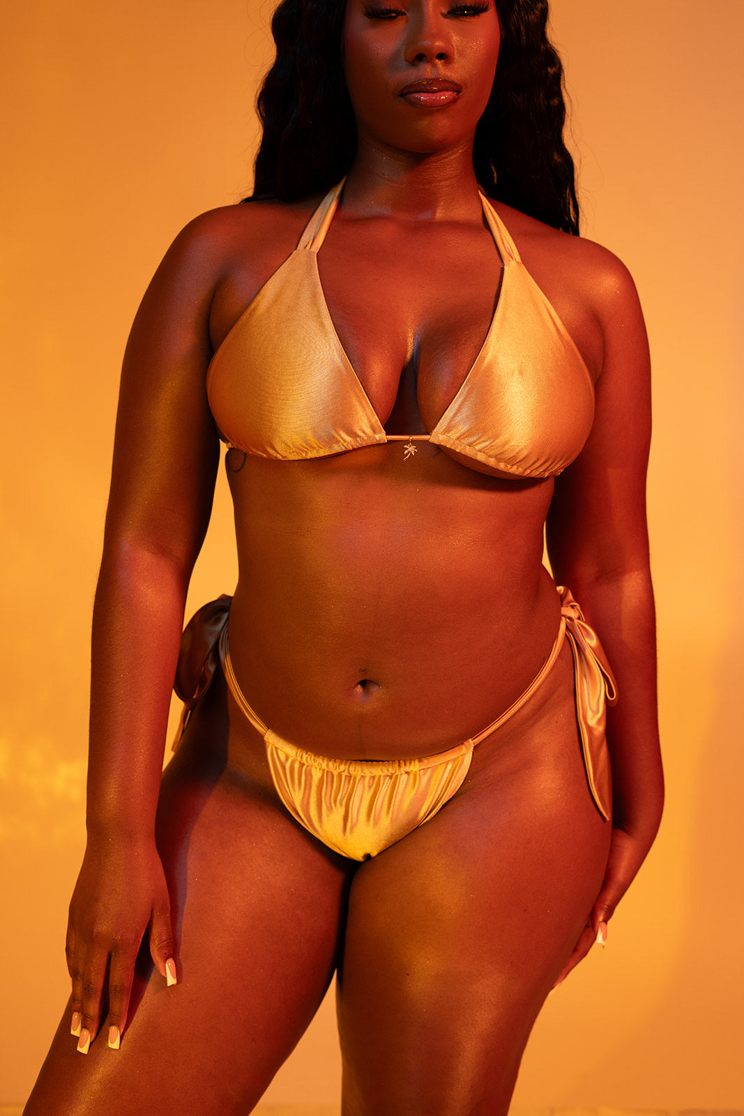 Honey Satin Bikini Bottom