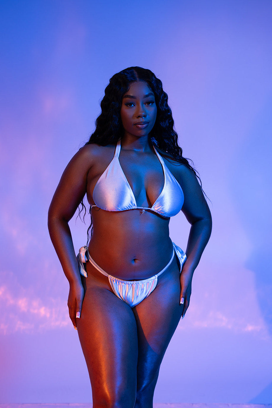 Sky Satin Bikini Bottom
